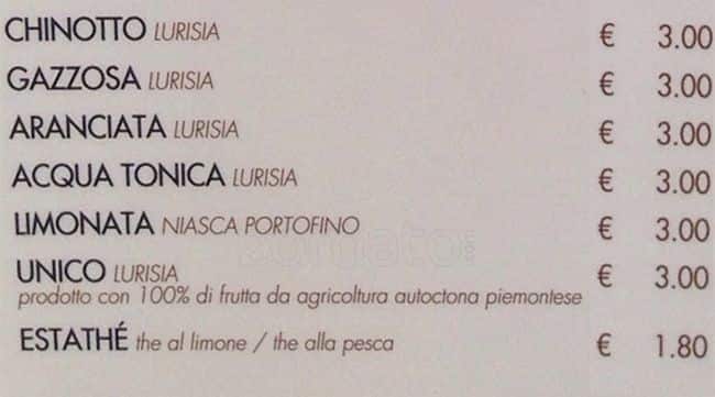 Menu di Nutella Concept Bar 