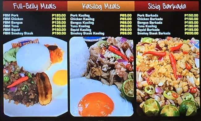 Sisig Hooray Menu, Menu for Sisig Hooray, Glorietta Complex, Makati ...