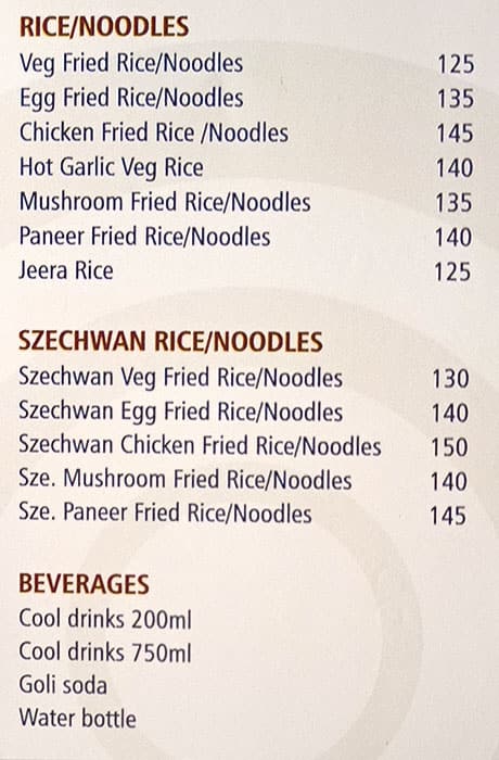 Shahi Grill menu
