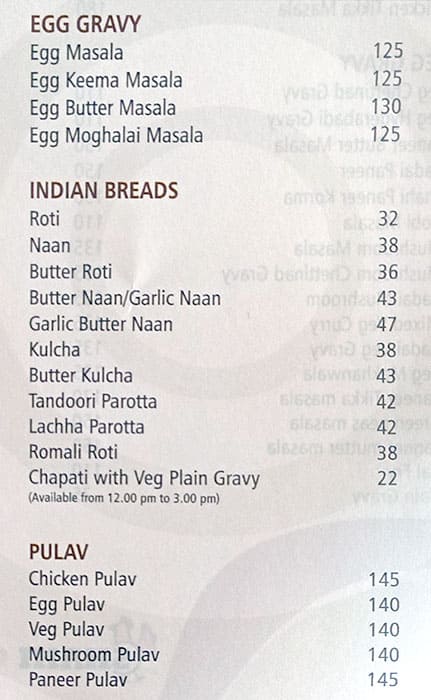 Shahi Grill menu