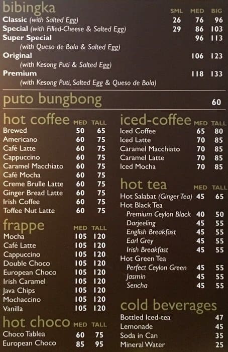 Antonio's Coffee + Bibingka Menu - Zomato Philippines