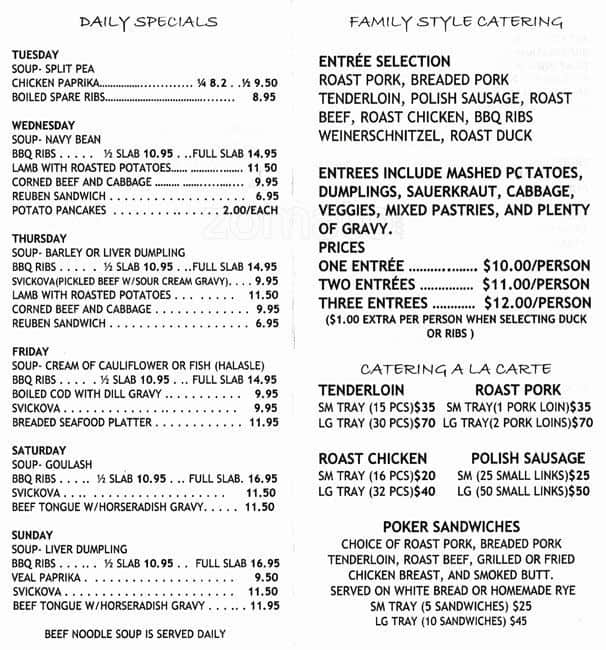 Menu at Riverside Restaurant, Riverside