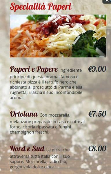 Menu di Paperi e Papere 