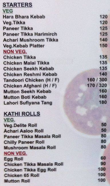 Parathe Menu Menu at Dilli Parathe Wali Gali, Bhopal, Second Floor