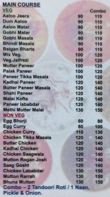 Parathe Menu Menu at Dilli Parathe Wali Gali, Bhopal, Second Floor