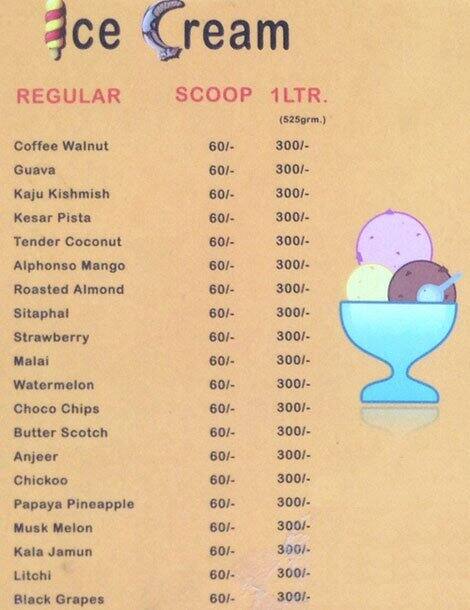 Thanco's Natural Ice Cream Menu - Zomato