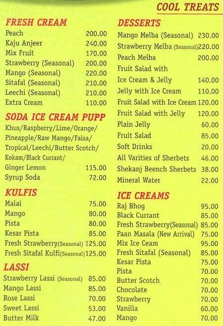 Badshah Menu