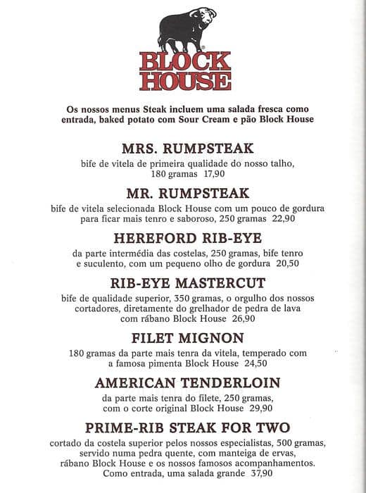 Block House Menu, Menu de Block House, Amoreiras, Lisboa Zomato Portugal