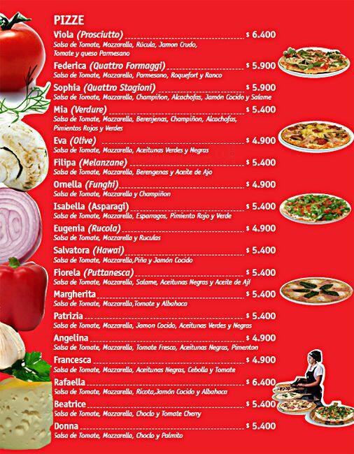 Viola Pizza Menu,Menú para Viola Pizza, Las Condes, Santiago Zomato Chile