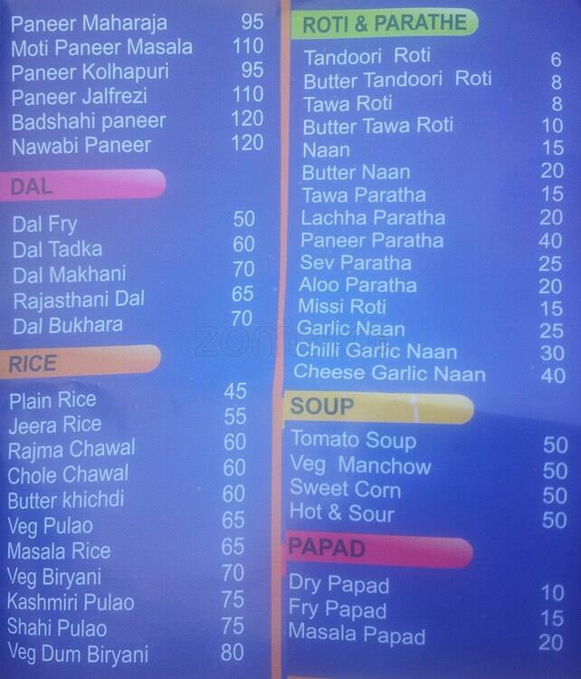 Foodkart menu