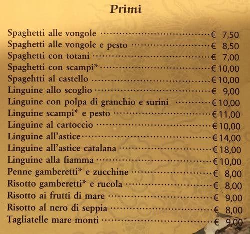 Menu di Il Castello 