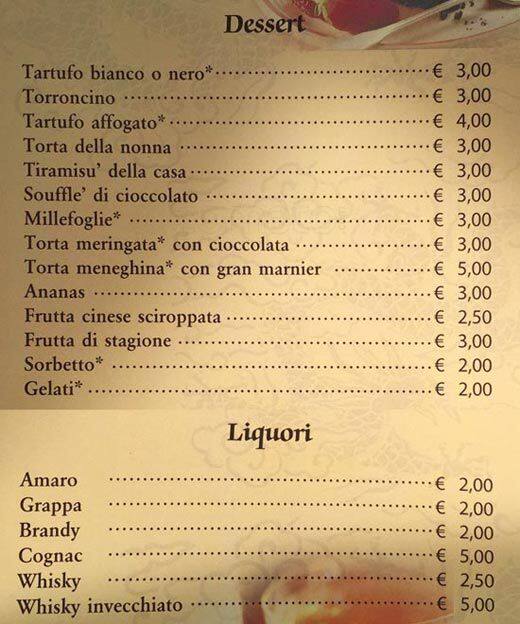 Menu di Il Castello 