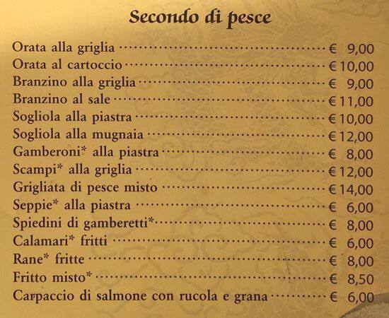 Menu di Il Castello 