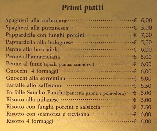 Menu di Il Castello 