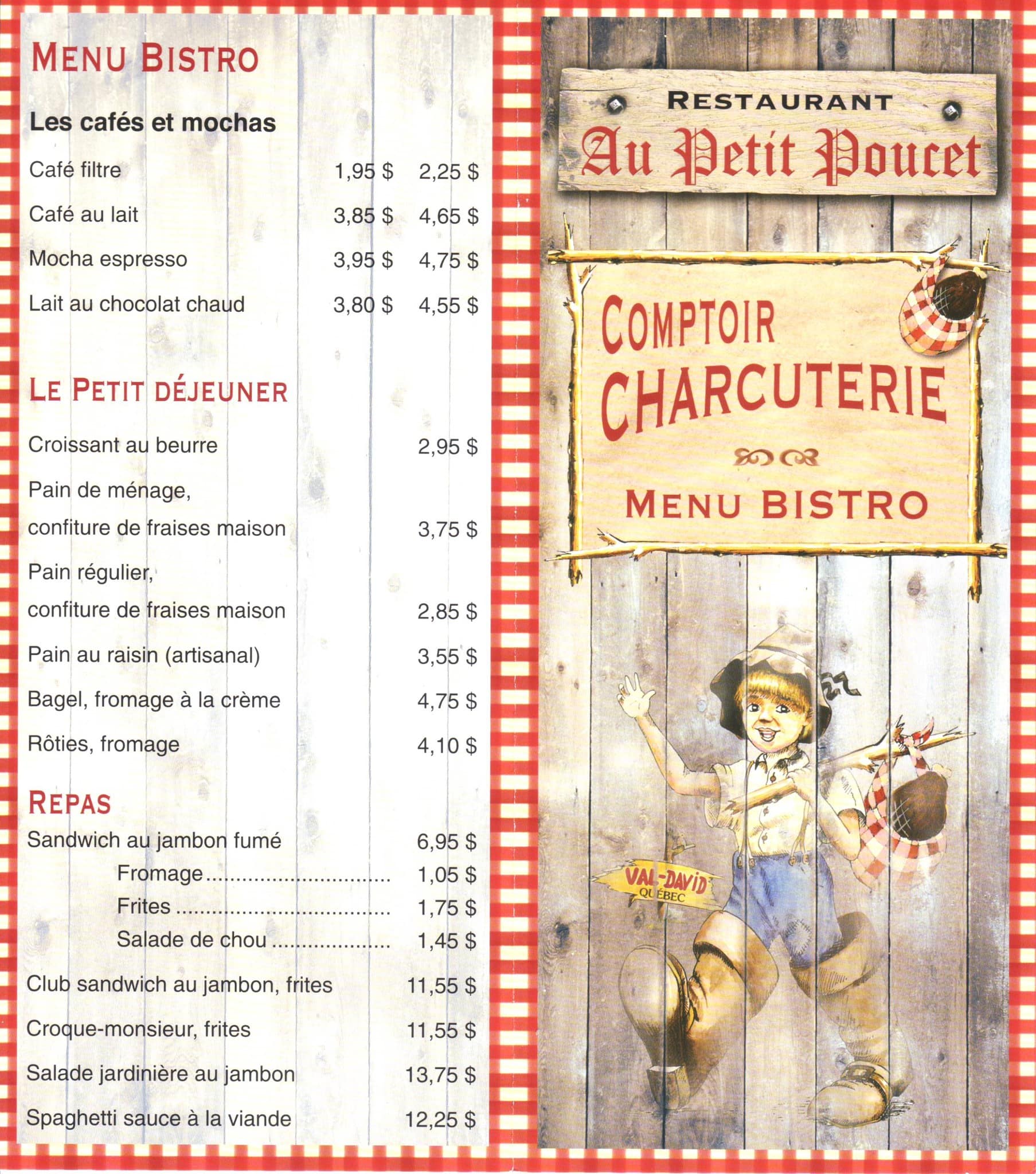 le petit poucet restaurant menu