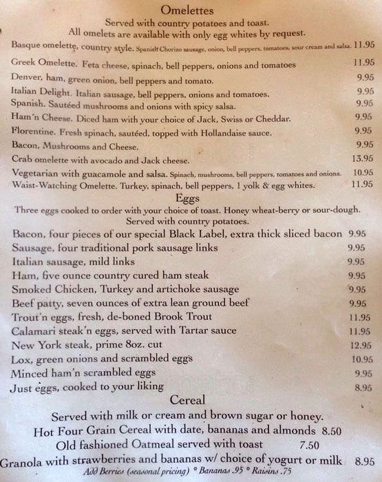 Menu at Katy's Korner restaurant, San Ramon