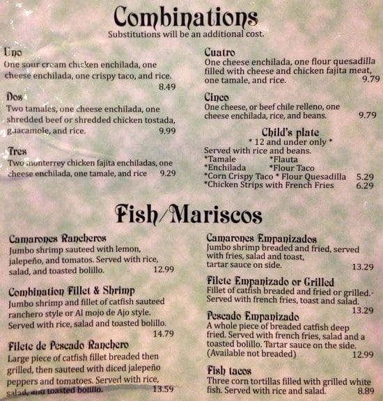 Menu at Esperanza's Restaurant & Bakery, Fort Worth