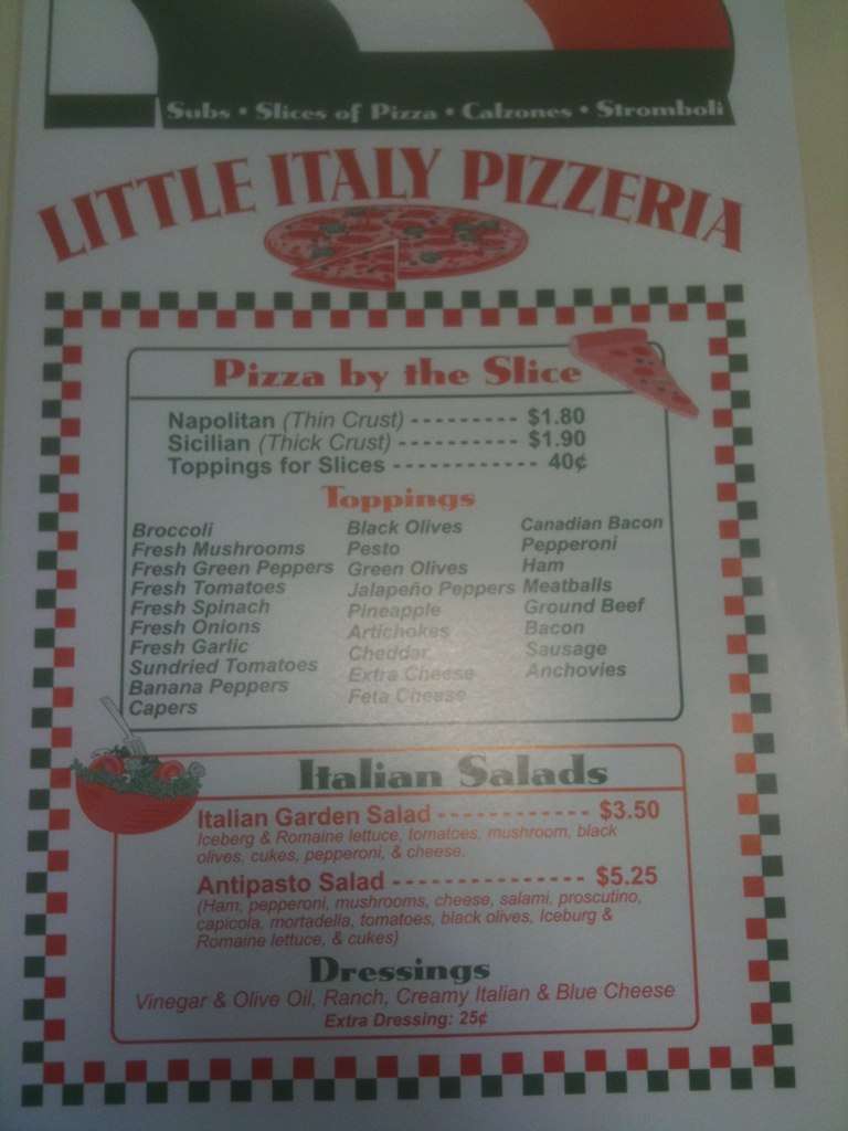 Little Italy Menu Menu For Little Italy Tuscaloosa Tuscaloosa