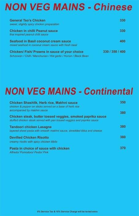 Round about Bar And kitchen menu
