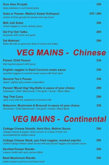 Round about Bar And kitchen menu