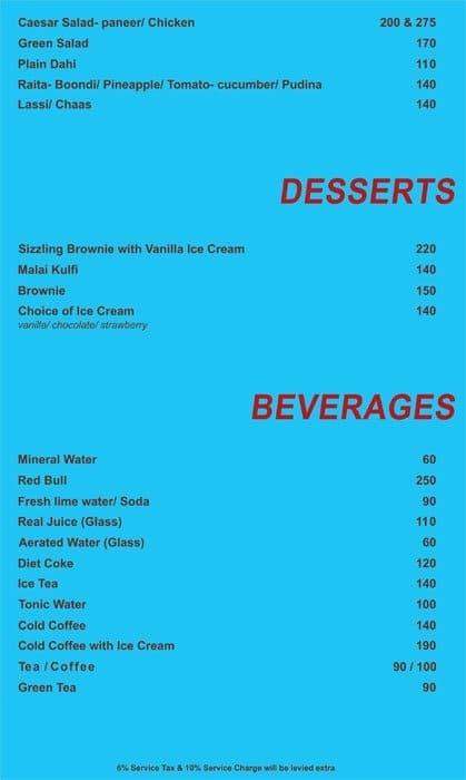 Round about Bar And kitchen menu