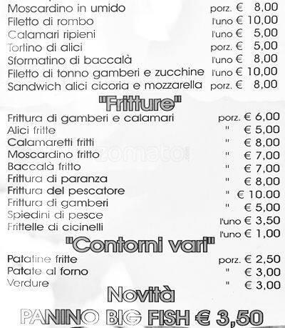 Menu di Il Mare di Terracina 
