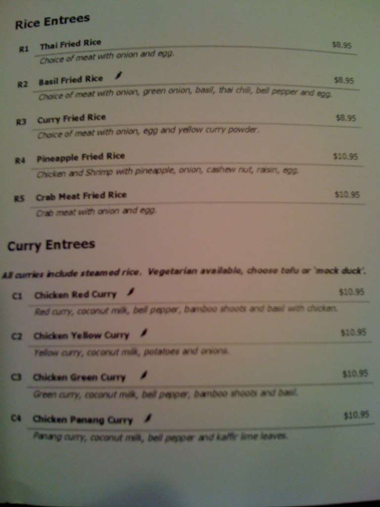 Menu at Pad Thai Kitchen restaurant, Farmington