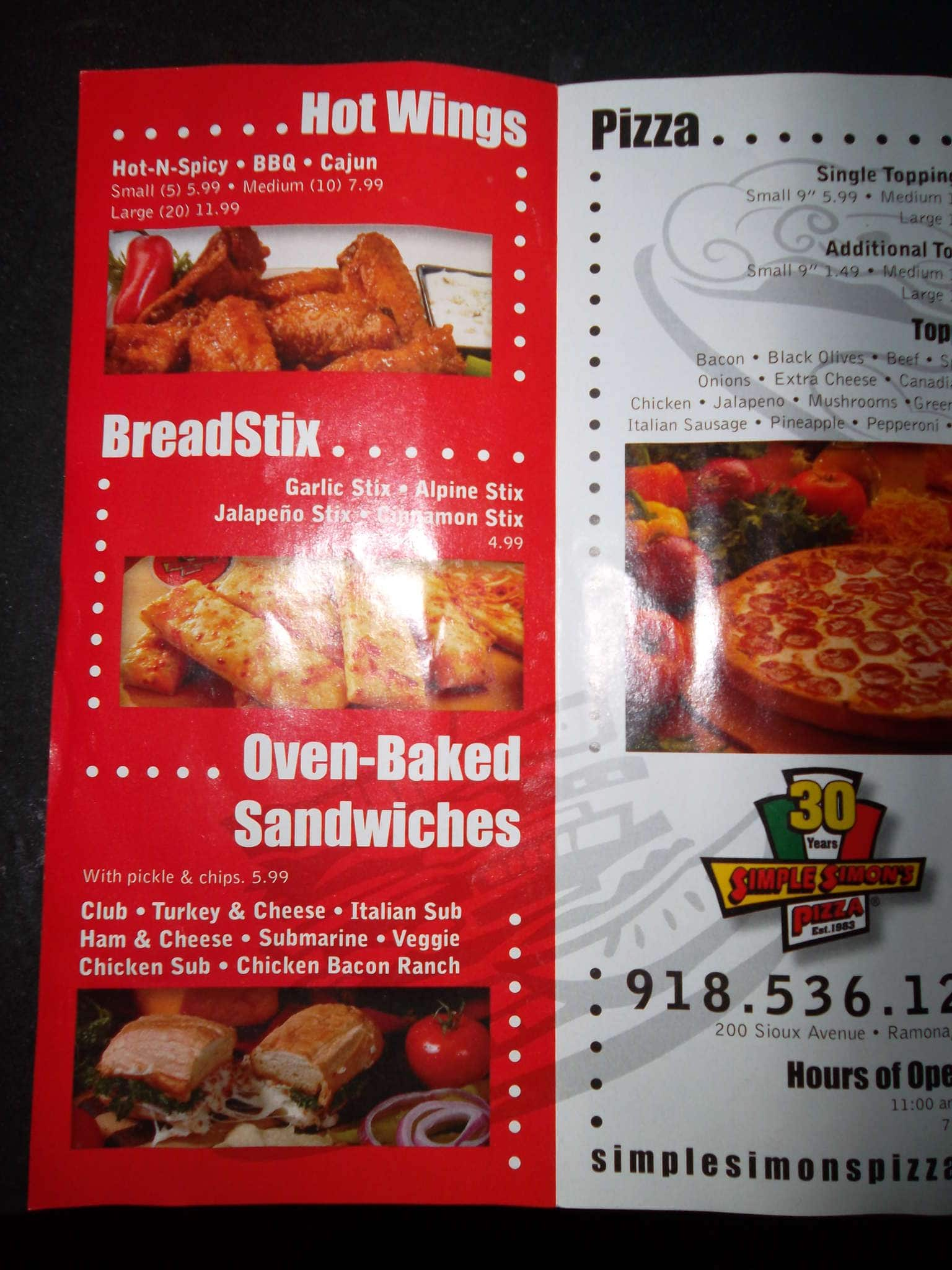 Simple Simons Pizza Basehor Menu 02