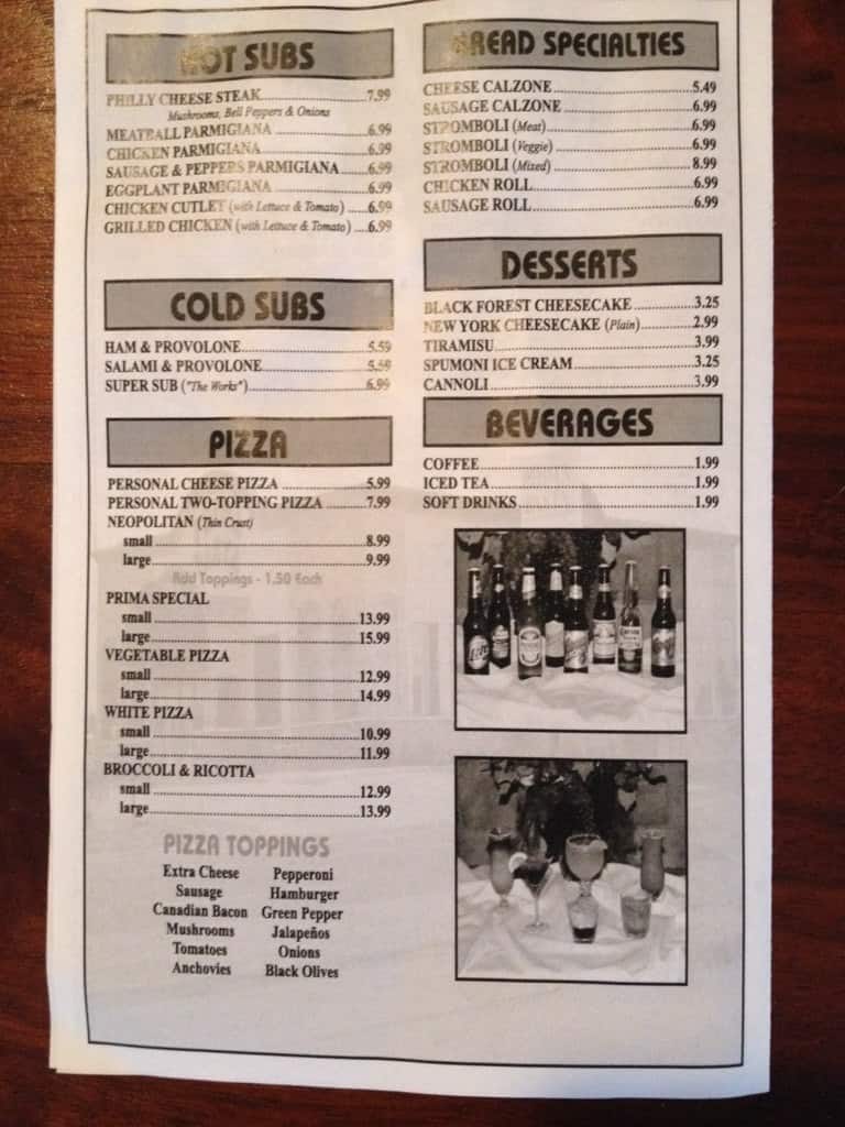 Menu At Prima Pasta Restaurant Early 210 Early Blvd menu-at-prima-pasta-restaurant-early-210-early-blvd