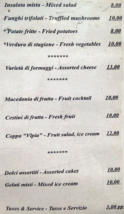 Menu di Ulpia 