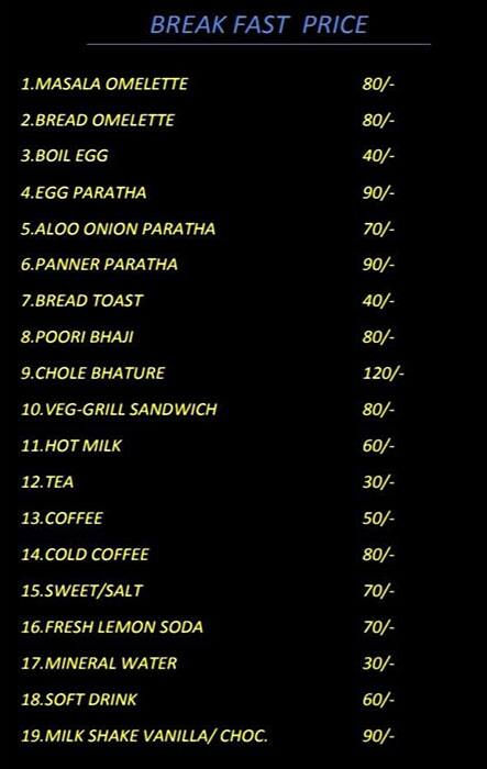 Menu of Food Villa, Sector 61, Noida