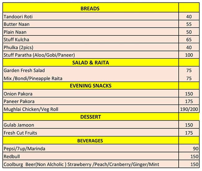 Gourmet menu