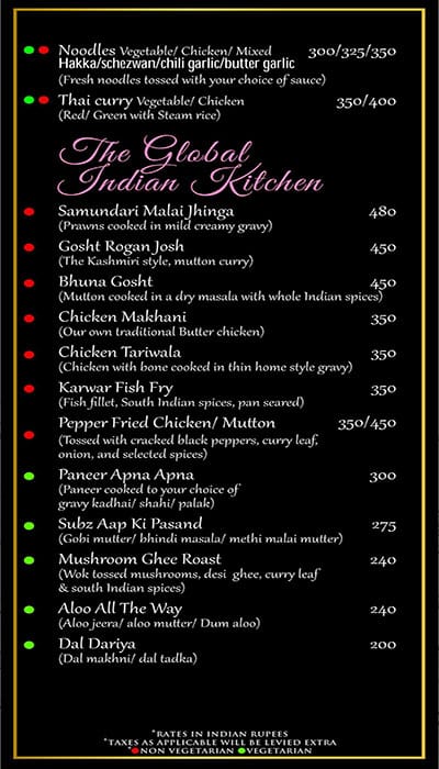 Gourmet menu