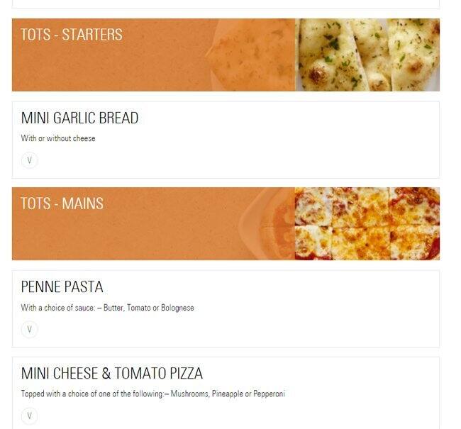 Prezzo - Harrow menu