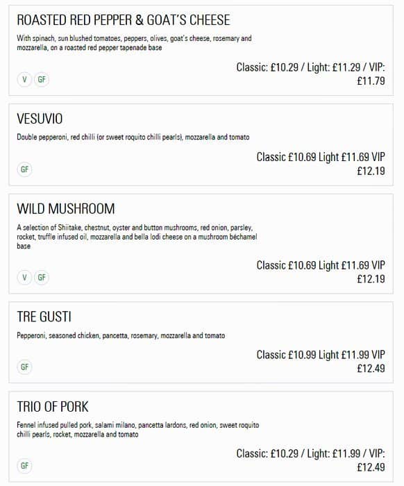 Prezzo - Harrow menu