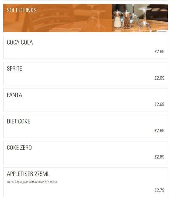 Prezzo - Harrow menu