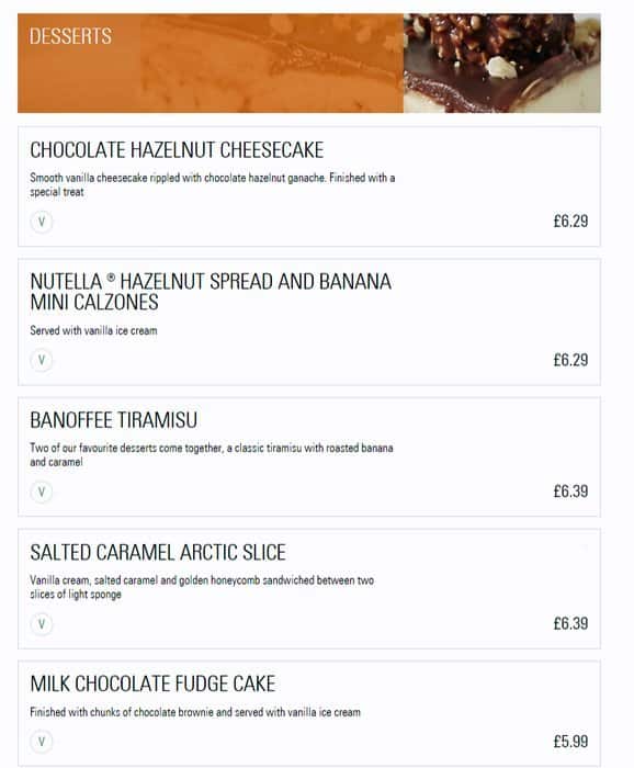 Prezzo - Harrow menu