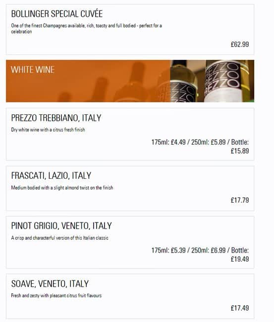 Prezzo - Harrow menu