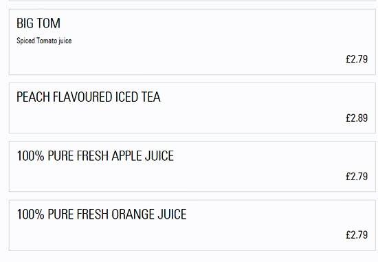 Prezzo - Harrow menu