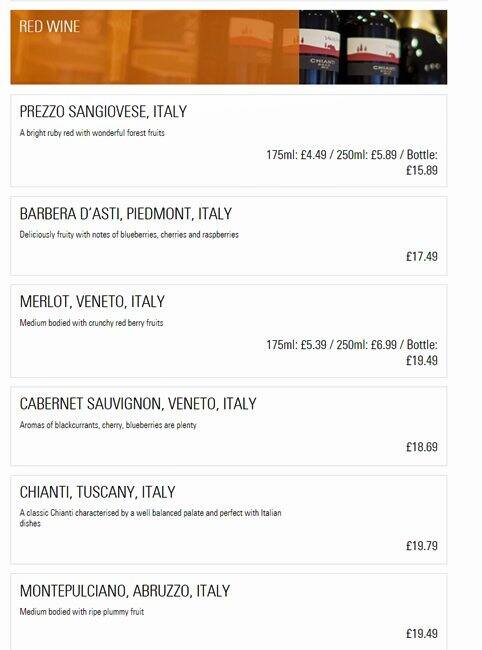 Prezzo - Harrow menu