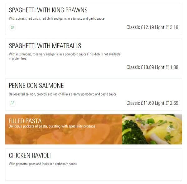 Prezzo - Harrow menu