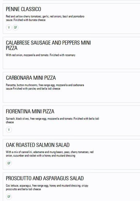Prezzo - Harrow menu