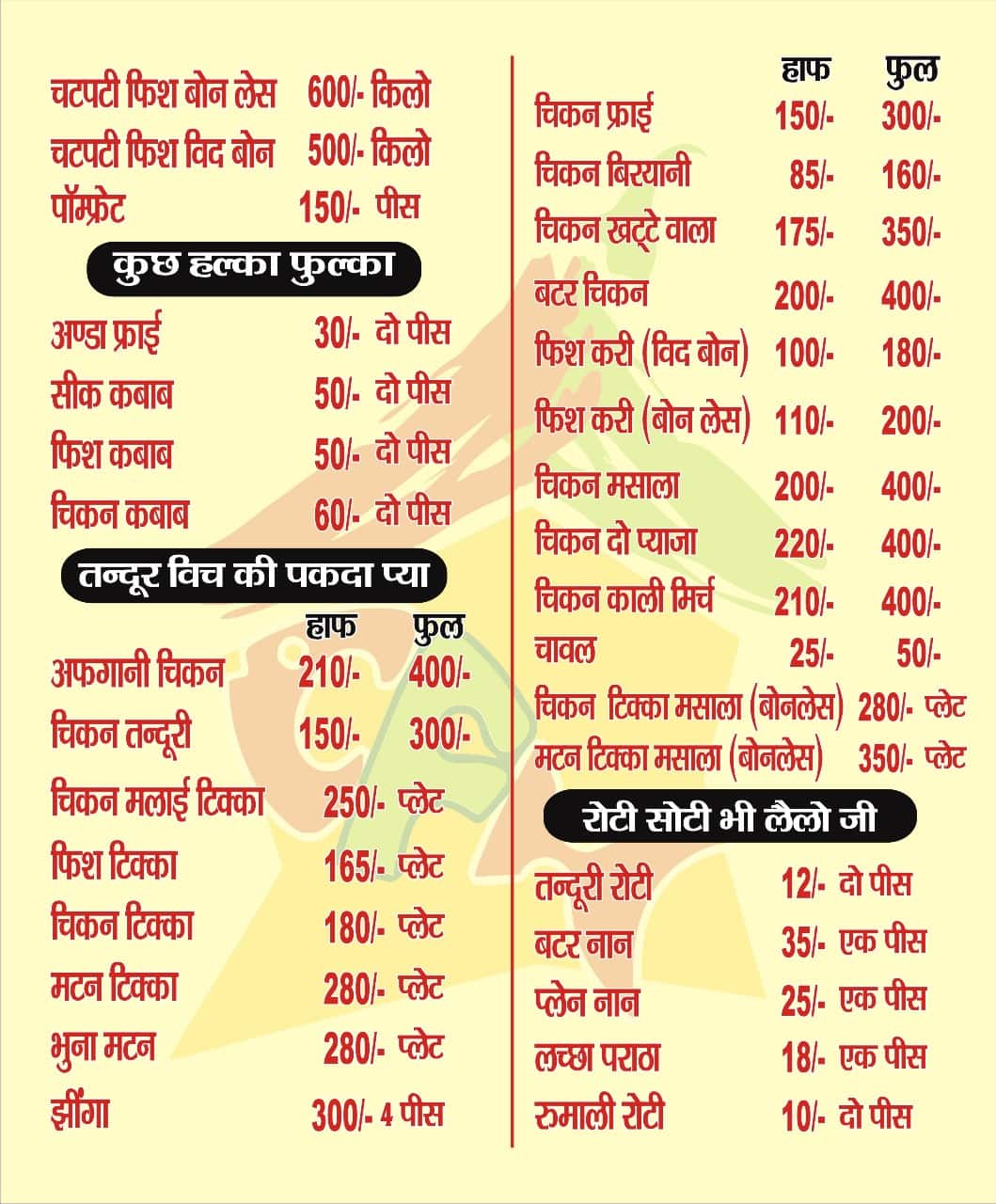 Chatpati Fish House menu