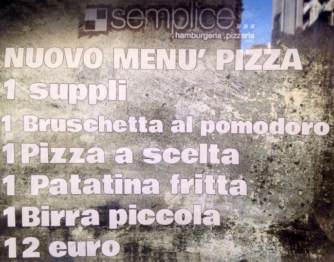 Menu di Semplice 