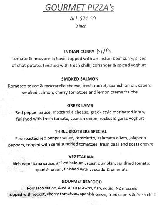 Menu at Three Brothers Arms pub & bar, Macclesfield