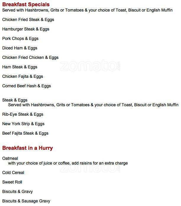 Menu at Skillet N Grill restaurant, Arlington