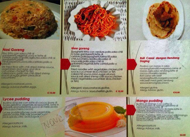 Menu di Food Corner - Malesia 
