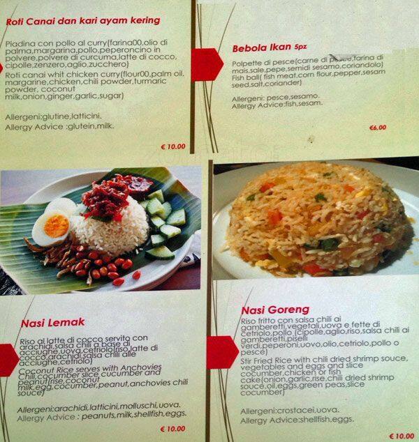 Menu di Food Corner - Malesia 