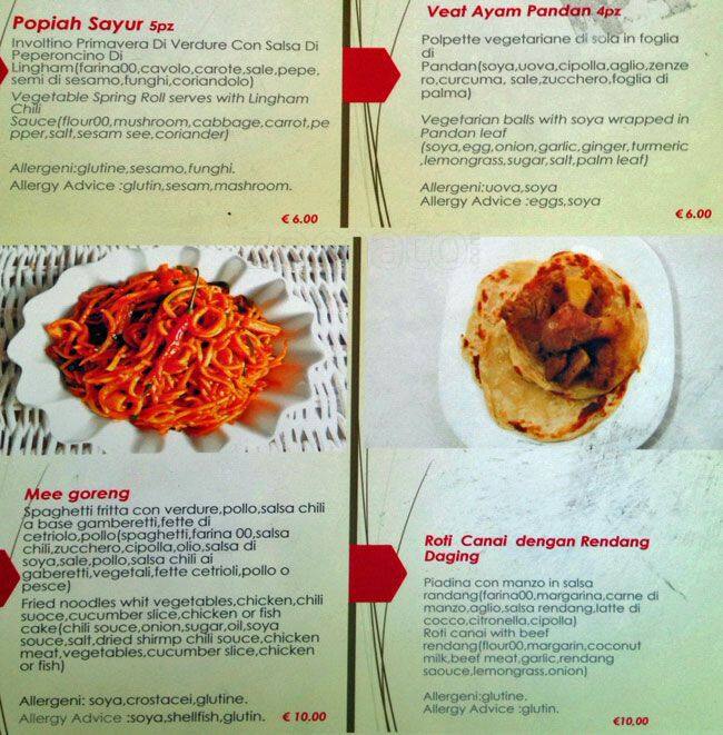 Menu di Food Corner - Malesia 