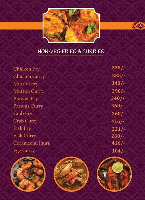 Menu of Mayuri Kitchen, Miyapur, Hyderabad